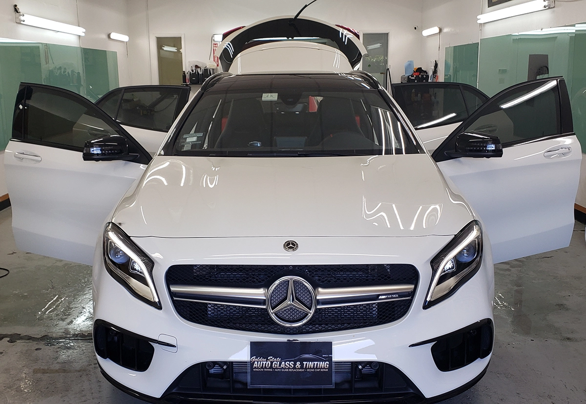Freshly tinted car windows at Golden State in San Jose